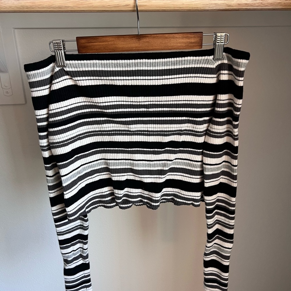 Madisyn Off Shoulder Striped Sweater